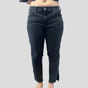 Torrid Faded Black Perfect Boyfriend Ankle Studded Raw Hem Jeans